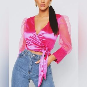 Boohoo Wrap Top